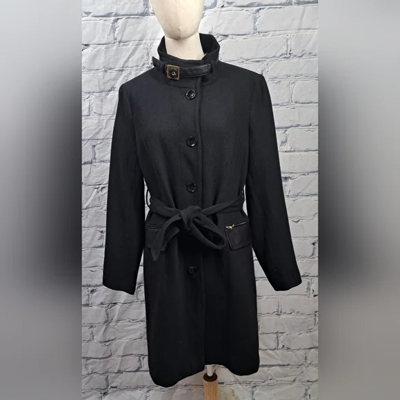 Thyme Maternity Black Trench Coat - Picture 6 of 16